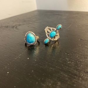 Turquoise Rings Pair